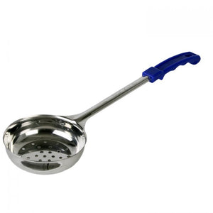 Cucharón porcionador perforado de una pieza con mango plástico 8 OZ color azul