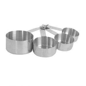 Set de tazas medidoras de acero inoxidable 1/4, 1/3, 1/2 y 1 taza