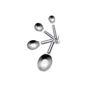 Set de cucharas medidoras de acero inoxidable 1/4 tsp, 1/2 tsp, 1 tsp y 1 tbsp