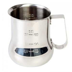 Jarra espumadora de leche de acero inoxidable 24 OZ con escala medidora