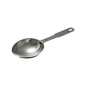 Cucharón medidor ovalado de acero inoxidable 1/2 taza 120 ml 10"
