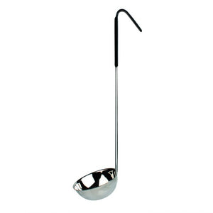 Cucharón de una pieza con mango codificado por color 6 OZ color negro de acero inoxidable