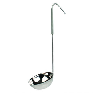 Cucharón de una pieza con mango codificado por color de acero inoxidable 12 OZ color gris