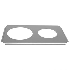 Placa adaptadora de acero inoxidable con una perforación