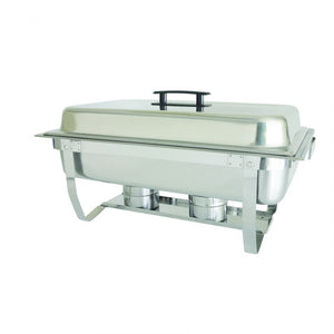 Chafer entero de acero inoxidable 8 qt con soporte plegable