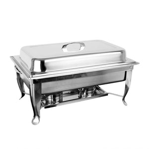 Chafer entero de acero inoxidable 8 qt con estructura plegable