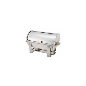 Chafer roll top de acero inoxidable con mango dorado