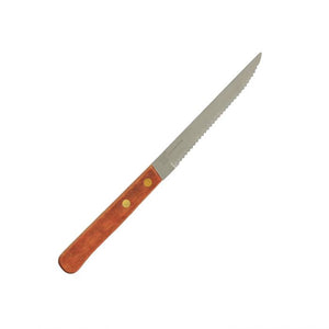 Cuchillo para carne punta fina mango de madera hoja 4 1/2"