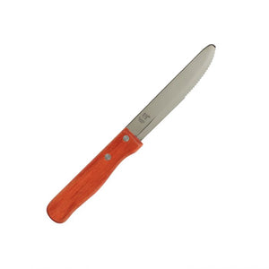 Cuchillo jumbo para carne punta redonda mango de madera hoja 5"