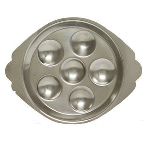 Platillo para escargot de acero inoxidable, 6 cavidades