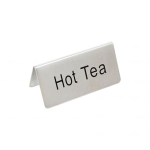 Letrero de mesa tipo carpa té caliente, acero inoxidable 3 x 1 1/2