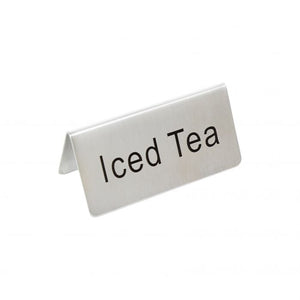 Letrero de mesa tipo carpa té helado, acero inoxidable 3 x 1 1/2