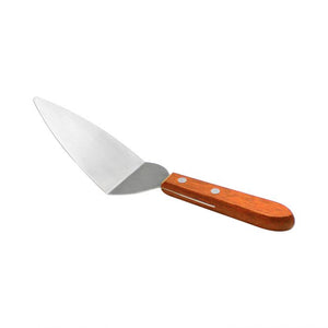 Servidor para pizza acero inoxidable con mango de madera 3" x 4-1/4"