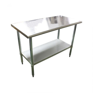 Mesa de trabajo de acero inoxidable 430, cubierta plana 24" x 60" x 35"