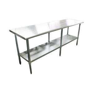 Mesa de trabajo de acero inoxidable 430, cubierta plana 24" x 96" x 35"