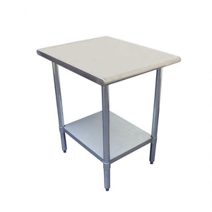 Mesa de trabajo de acero inoxidable 430, cubierta plana 30" x 18" x 35"