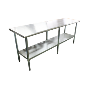 Mesa de trabajo de acero inoxidable 430, cubierta plana 30" x 84" x 35"