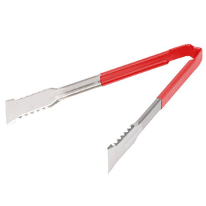 12" acero inoxidable de una pieza pinzas con Versagrip™ ends y rojo Kool-Touch® mango