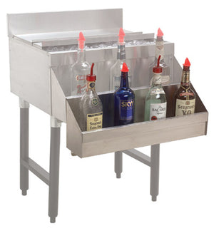 Riel portabotellas adicional bajo barra sencillo 24 pulg acero inoxidable