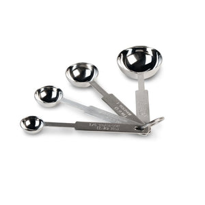 Cuchara medidora 4-pieza redondo acero inoxidable Juego