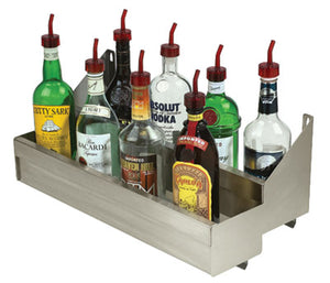 Riel portabotellas bajo barra doble 18 pulg acero inoxidable