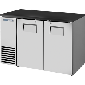Refrigerador contra-barra de una zona de 48-1/8", 2 puertas, puertas sólidas, cubierta negra, exterior de acero inoxidable