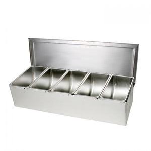 Condimentero de acero inoxidable con 5 compartimentos