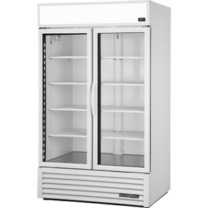 Refrigerador científico exhibidor de 47-1/8", 2 puertas, puertas de cristal, batientes, 8 repisas