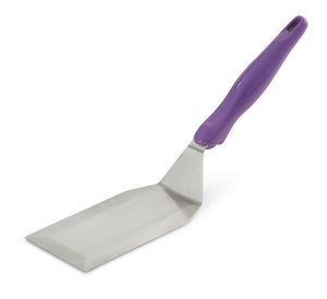 Uso rudo acero inoxidable hamburger turner con beveled edges y morado nylon Ergo Grip™ mango