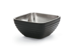 Bowl de servicio de doble pared cuadrado con patrón panal color negro