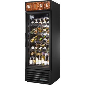 Refrigerador exhibidor de 27", 1 puerta, puertas de cristal, batientes, 5 repisas