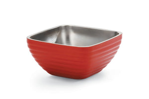 Bowl de servicio de doble pared 5.2 qt cuadrado color rojo