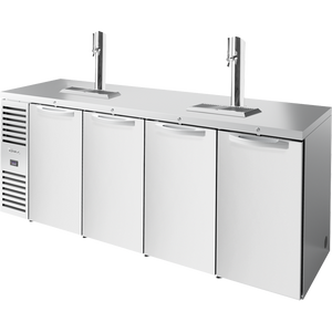 Refrigerador para bar de una zona de 92", 4 puertas, puertas sólidas, exterior de acero inoxidable
