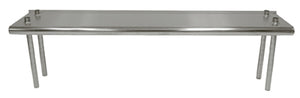 Repisa superior sencilla para mesa de acero inoxidable 430 calibre 18 36 x 12 pulg con borde posterior elevado de 1 pulg