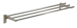 Repisa para charolas fija tubular de 3 barras de acero inoxidable 47-1/8 x 10 pulg