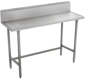 Mesa de trabajo de acero inoxidable 304 calibre 14 30 x 30 pulg con respaldo de 10 pulg