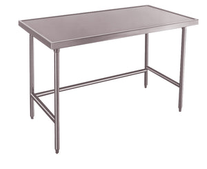 Mesa de trabajo de acero inoxidable 304 calibre 14 24 x 24 pulg con borde antiderrames