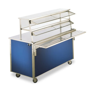 Protector de alimentos 46" de dos repisas clásico cafetería 3 pozos o 3 insertos