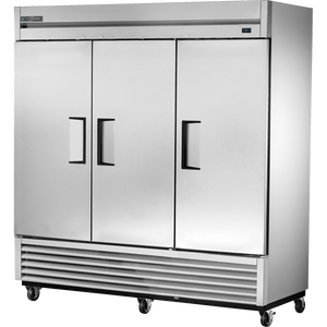 Congelador vertical de 78-3/8", 3 puertas, puertas sólidas, batientes, 9 repisas