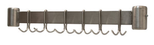 Barra para ollas de acero inoxidable para mesa de 30 pulg con 6 ganchos dobles
