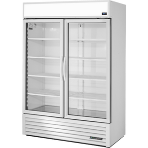 Refrigerador científico exhibidor de 54-1/8", 2 puertas, puertas de cristal, batientes, 8 repisas