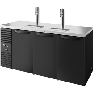 Refrigerador para bar de una zona de 84", 3 puertas, puertas sólidas, exterior negro