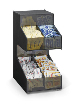Organizador 4-compartimento sobre mostrador por gravedad condimentos empacados - 8.25 x 16.76"