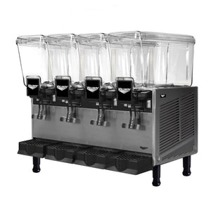 Dispensador refrigerado de bebidas con 4 3.17 gal bowls y fountain spray circulation