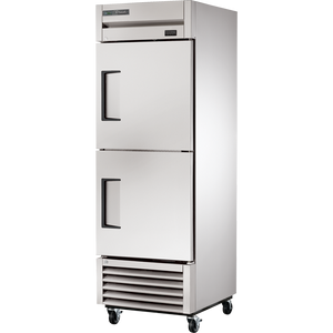 Refrigerador vertical de 27", 2 puertas, puertas sólidas, medias puertas, batientes, acero inoxidable