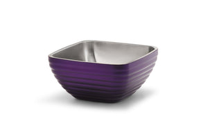 Bowl de servicio de doble pared cuadrado con patrón panal color morado