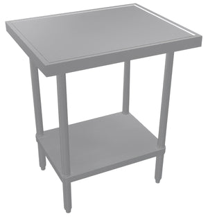 Mesa de trabajo de acero inoxidable 304 calibre 14 con entrepaño inoxidable 30 x 24 pulg