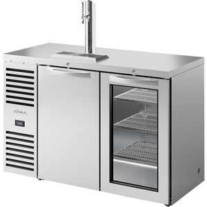 Refrigerador para bar de una zona de 52", 2 puertas, puertas sólidas y de cristal, exterior de acero inoxidable