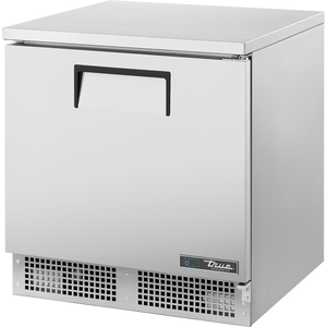 Mesa refrigerada flat top bajo mostrador de 32-1/8", 1 puerta, puerta sólida, batientes, 2 repisas