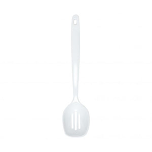 Cuchara ranurada de melamina 12" blanco